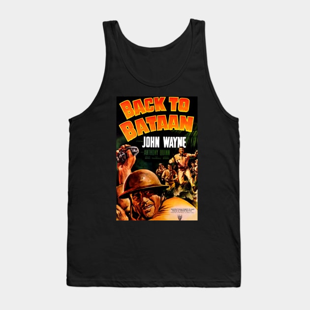 Classic War Movie Poster - Back to Bataan Tank Top by Starbase79